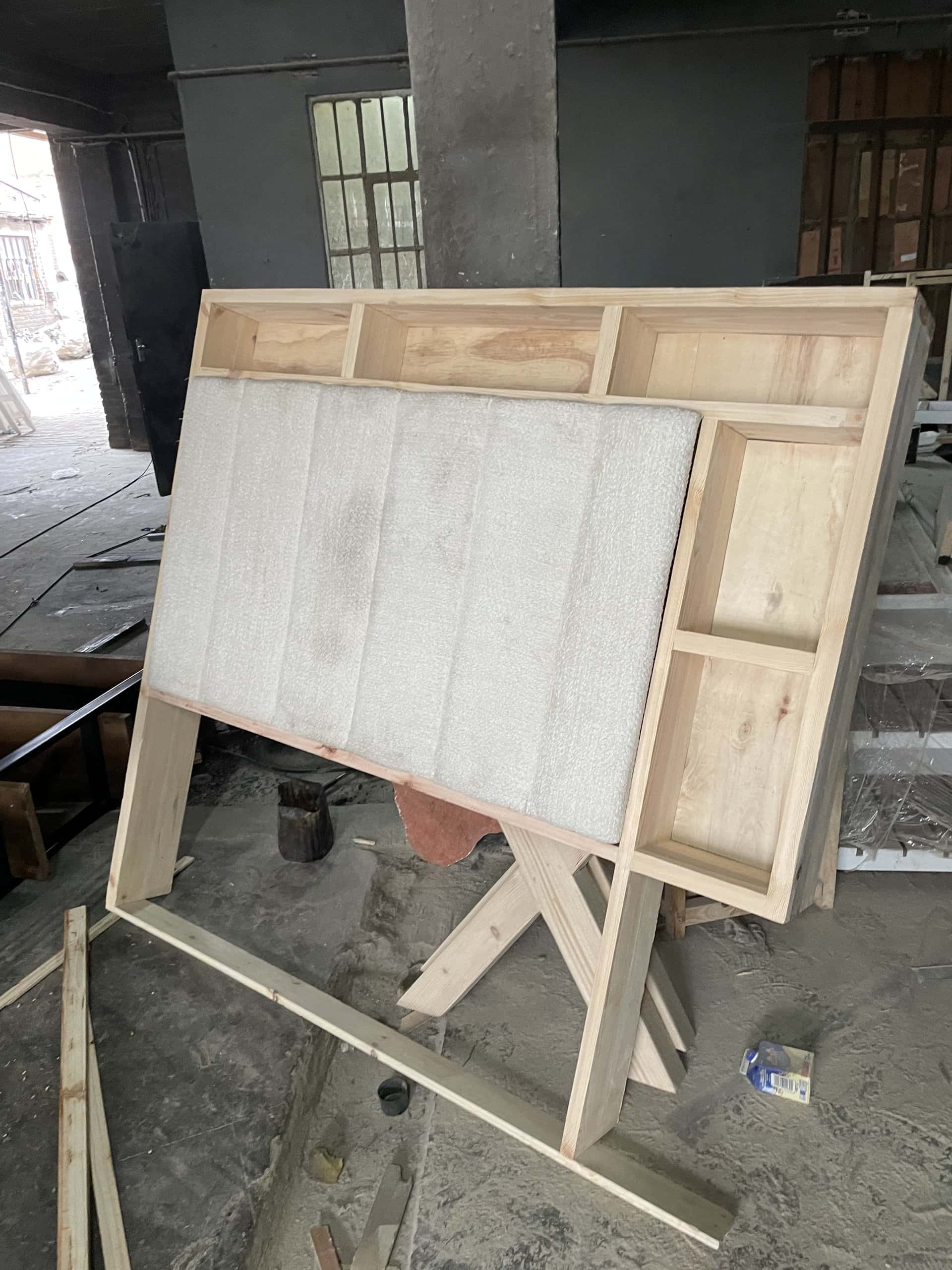 Timber frames prepared for finishing